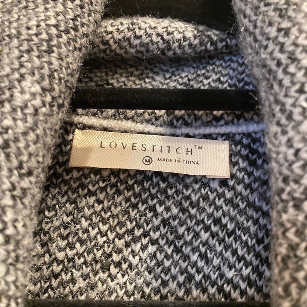 Lovestitch long coat black and white